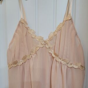 Vintage Y2K elegant peach Lace Trim Chemise